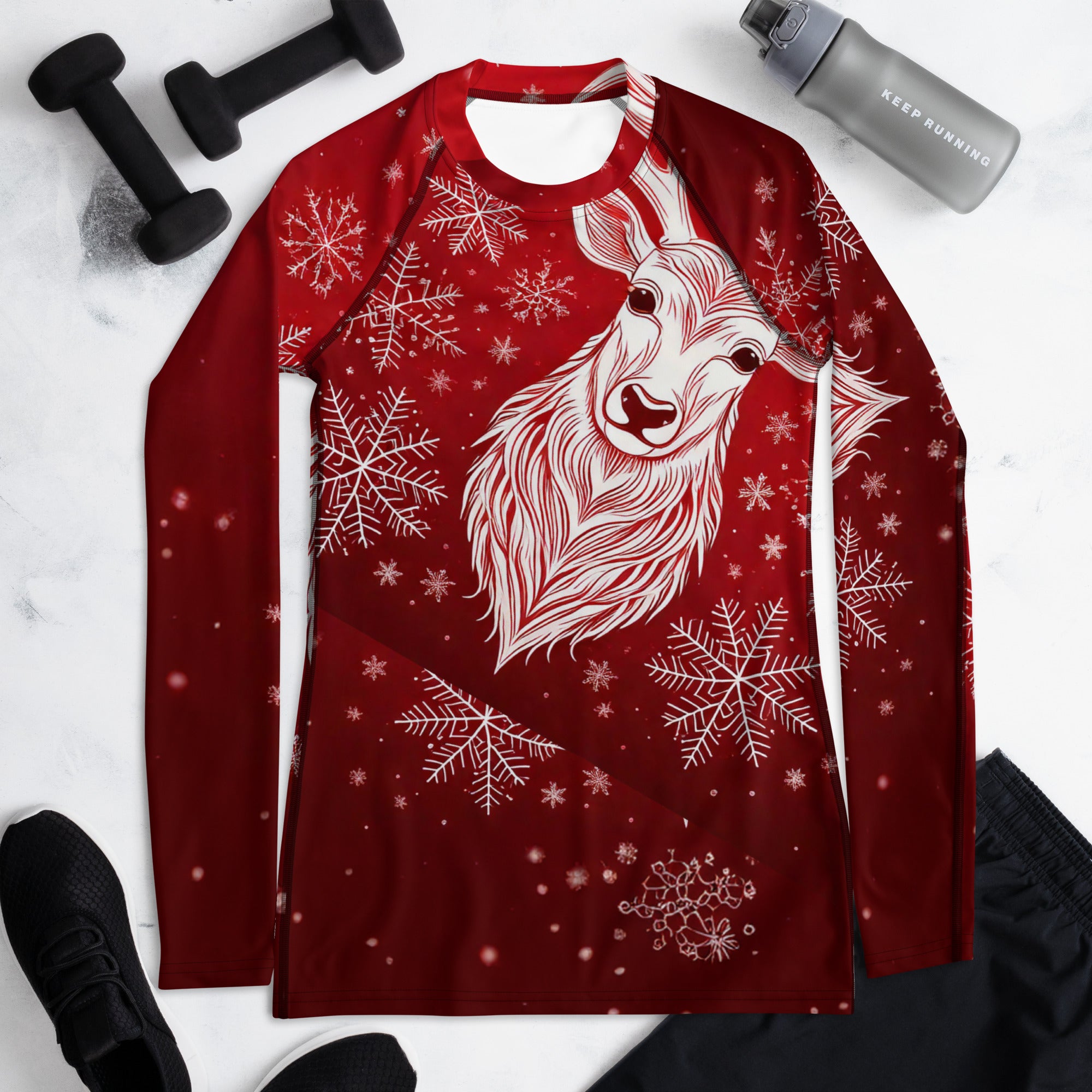 Red and White Christmas Girl's Pullover. Christmas Long Sleeved Sweater Party Top. WickedYo.